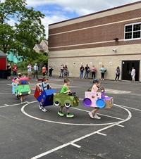 students and families at pre k family day