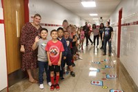 students and staff on first day of school