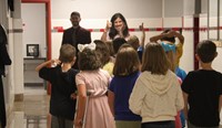 students and staff on first day of school