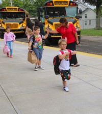 students on first day of school