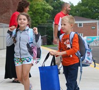 students on first day of school