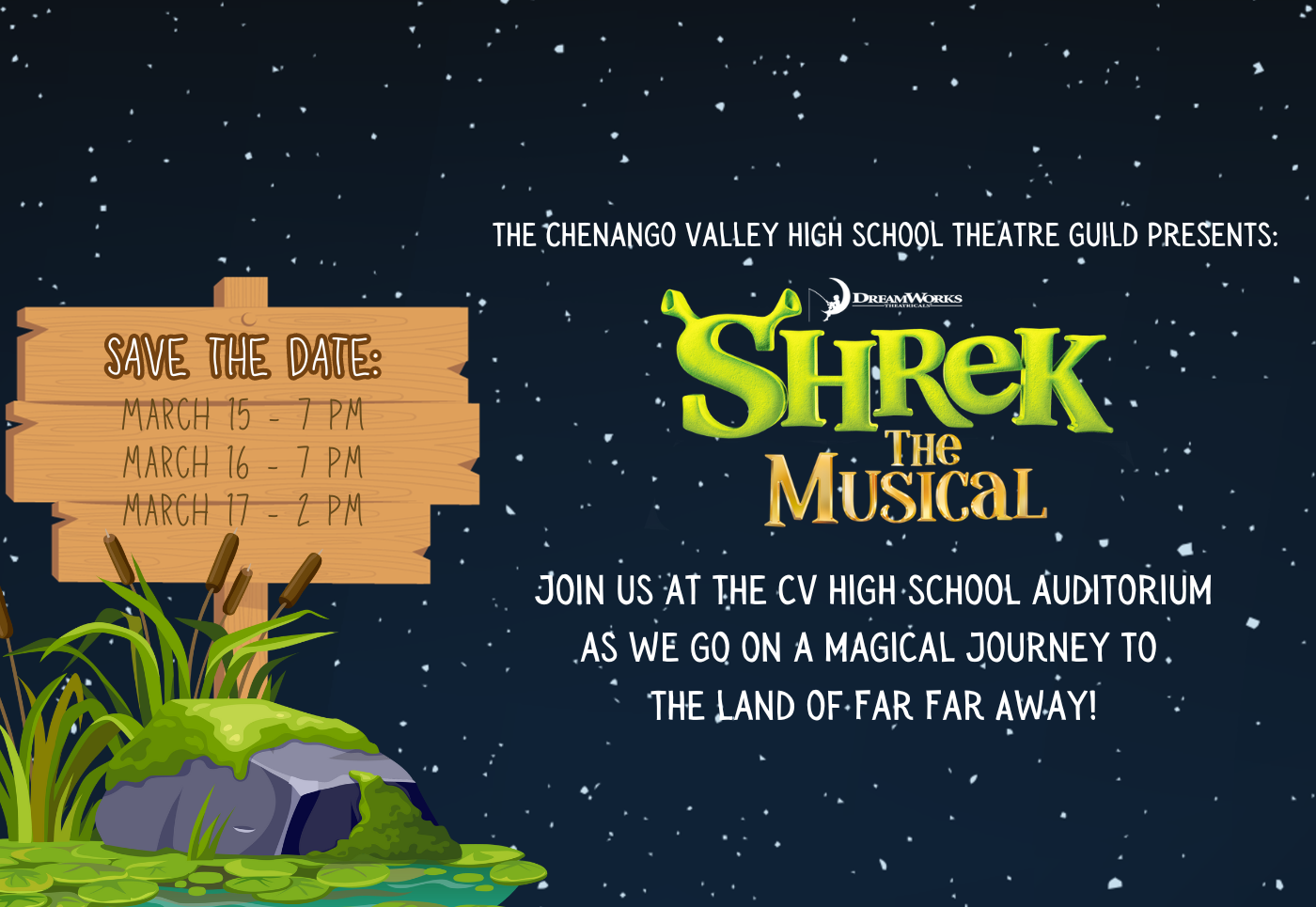 shrek the musical save the date