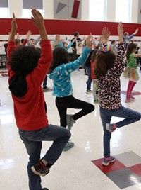 Students participating in Wellness Day