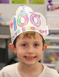 student on 100th day of school