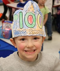 student on 100th day of school