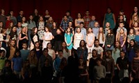 students singing in district choral concert