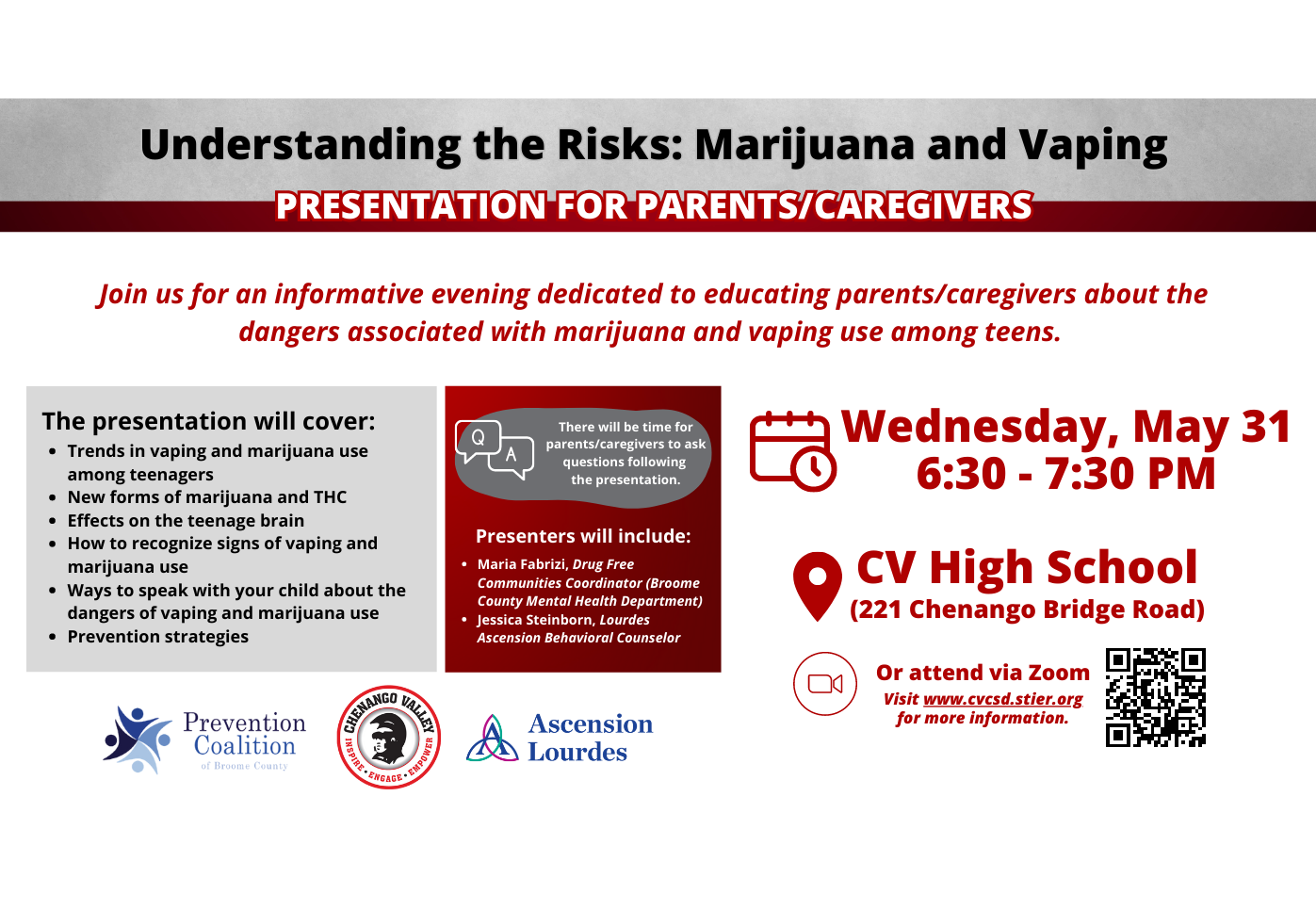 May 31 community presentation
