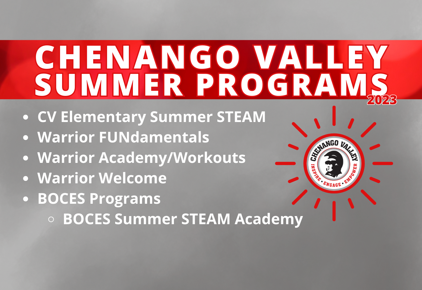 Chenango Valley Summer Programs 2023