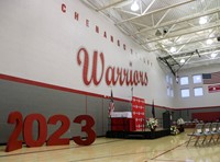 wide shot of graduation stage