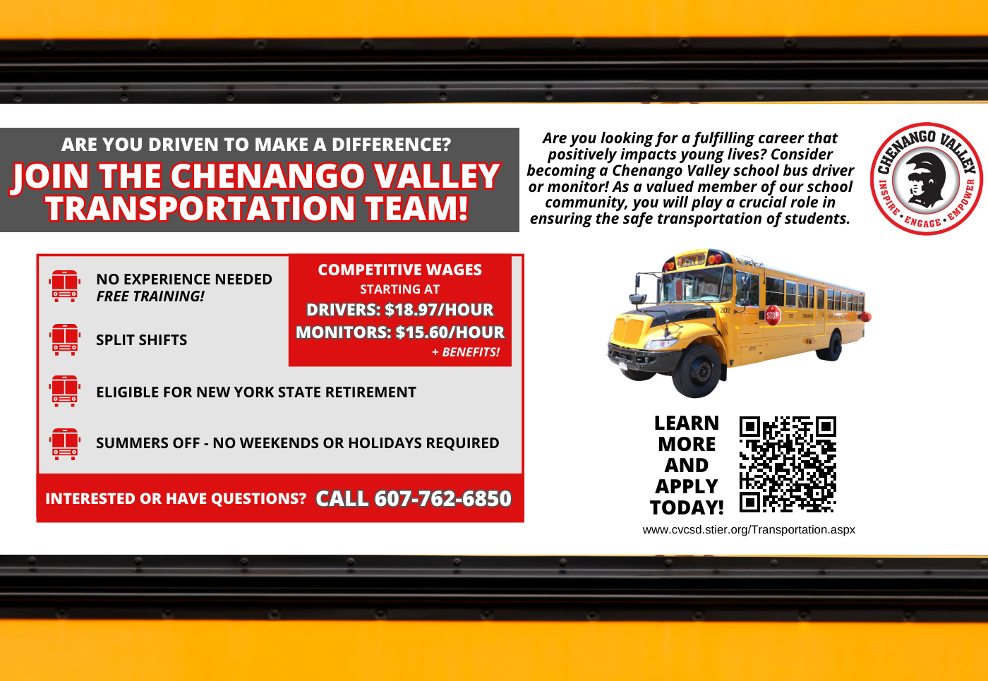join the Chenango Valley Transportation Team