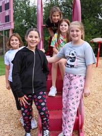 students participating in pajama day