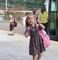 students on first day of school