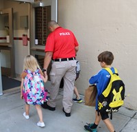 students on first day of school