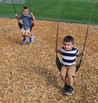 students on the first day of pre-K