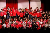 students singing in choral concert