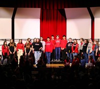 students singing in choral concert