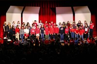 students singing in choral concert