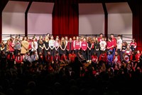 students singing in choral concert