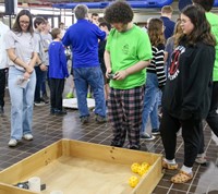 students participating in Southern Tier Robotics Competition