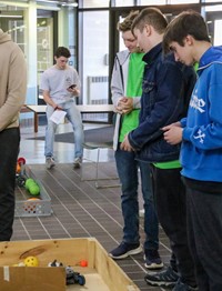 students participating in Southern Tier Robotics Competition