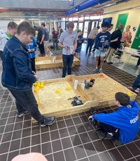 students participating in Southern Tier Robotics Competition