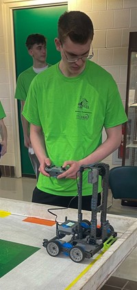 students participating in Southern Tier Robotics Competition