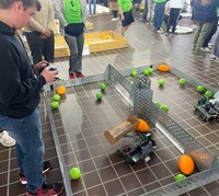 students participating in Southern Tier Robotics Competition