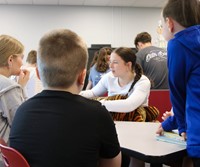 11th graders reading to Port Dickinson Elementary students
