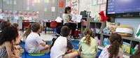 11th graders reading to Port Dickinson Elementary students