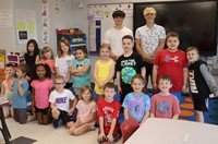 11th graders reading to Port Dickinson Elementary students