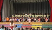 students participating in first grade show