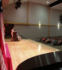 people at fifth grade moving up ceremony